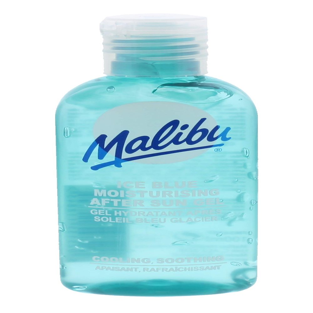 Malibu After Sun Gel 3.4 fl oz  Cooling, Soothing Aloe Vera Gel for Sunburn Relief  Ice Blue Moisturizer  Hydrating, Non-Greasy, Fast Absorbing After Sun Skincare for Face & Body