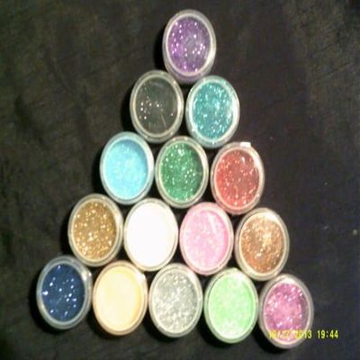 2 x 5 gram pots of Iridescent/Dayglo Light Pink Glitter for Body Art/Glitter Tattoos