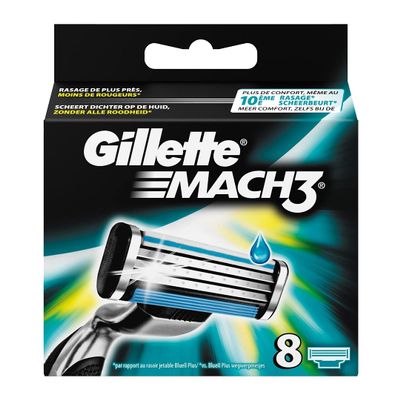 Gillette Mach3 Razor Blades Men, Pack of 8 Razor Blade Refills, XL, Packaging May Vary