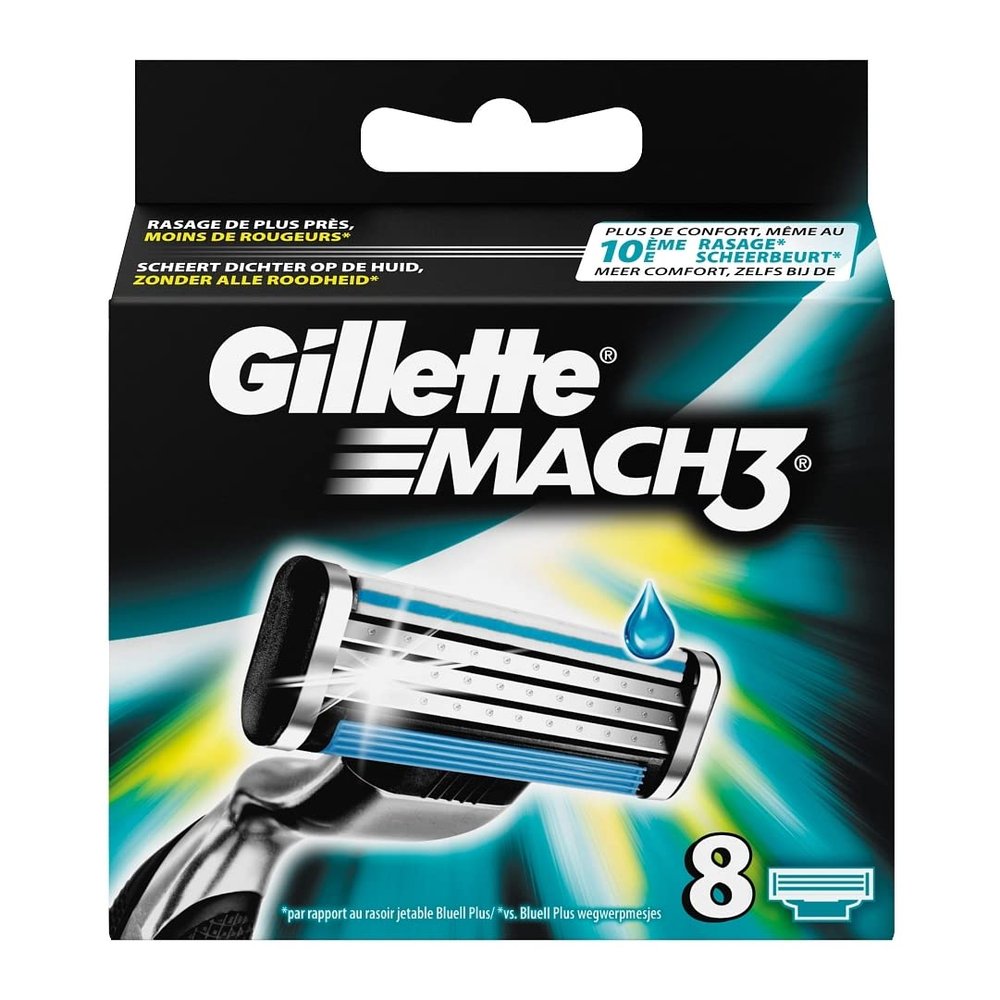 Gillette Mach3 Razor Blades Men, Pack of 8 Razor Blade Refills, XL, Packaging May Vary
