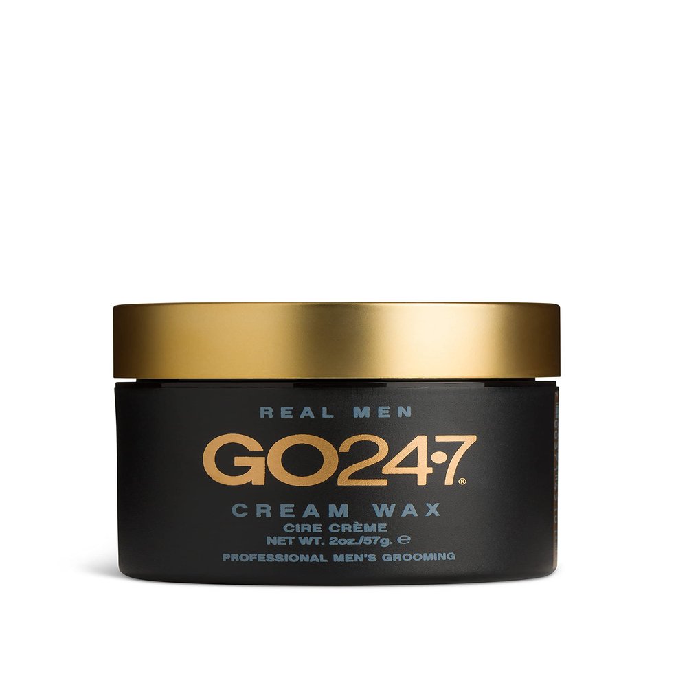 GO247 Cream Wax - Medium Hold, Natural Finish Styling Wax for Men - Defines & Controls with Lightweight Texture - Reactivates with Water - Ideal for Frizz-Free, Touch-Up Styles, 2 Oz