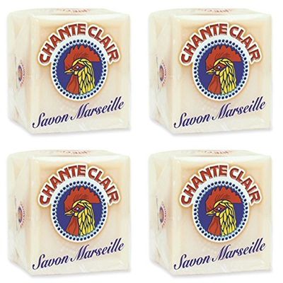 Chante Clair:"Savon Marseille" Marseille Soap for Hand Laundry 10.5 Ounce (300gr) Packages (Pack of 4) [ Italian Import ]