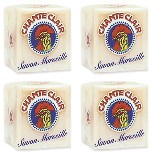 Chante Clair:"Savon Marseille" Marseille Soap for Hand Laundry 10.5 Ounce (300gr) Packages (Pack of 4) [ Italian Import ]