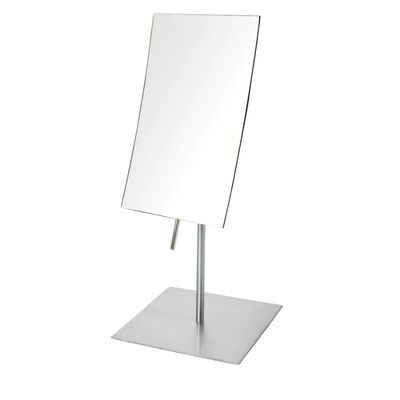JERDON Rectangular Tabletop Makeup Mirror - 3X Magnification with Nickel Finish - 5-inch by 8-inch Vanity Mirror  Pivot Adjustment - Model JP358N
