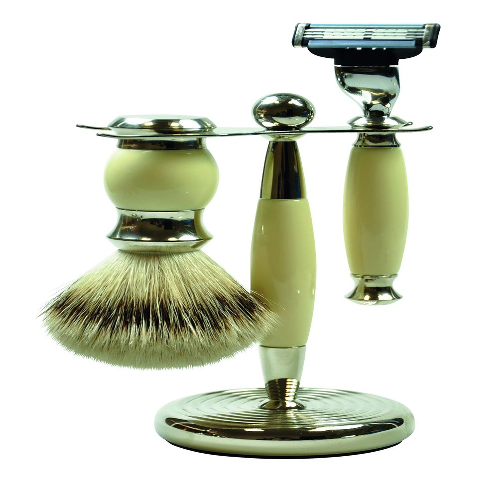 3 Piece Vintage Shaving Set with Mach3 Razor