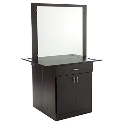Buy-Rite Miami Double-Sided Salon Styling Station for 2 Stylists  Dual 30"x36" Mirrors, Utility Drawers, Storage Cabinets with Adjustable Shelves, Customizable Appliance Holders, BR-MIAMIDOUBLE