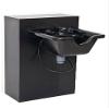 Buy-Rite Professional Salon Shampoo Bowl Bulkhead  24"W x 12"D x 39"H, Fully Assembled Wood Cabinet, Easy Bowl Mounting, Storage Surface, Black Finish, BR-2FTBULK view 1