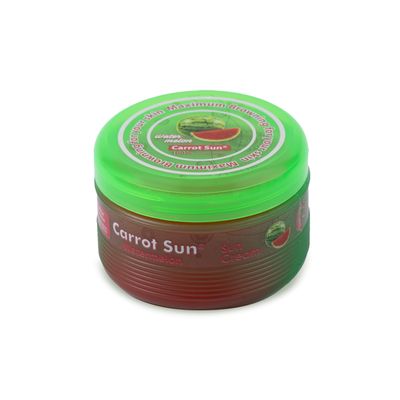 Carrot Sun Tanning Accelerator 350ml Watermelon Tanning Gel Natural Extract Sun Cream Dark Tanning Lotion for All Skin Types Tan Lotion with Carrot Oil for Even Beautiful Skin Coloring SPF0