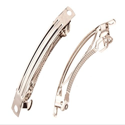 55mm Silver-Finished Barrette Sold per Pack of 10