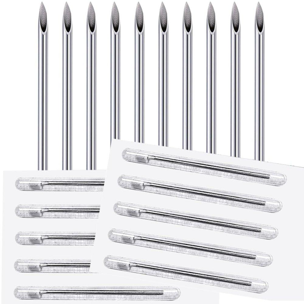 BodyJewelryOnline 10PCS Piercing Needles 8G 316L Surgical Steel Disposable Sterile Piercing Needles for Nose Belly Navel Nipple Tongue Ear Industrial Body Piercing Needles 8 Gauge