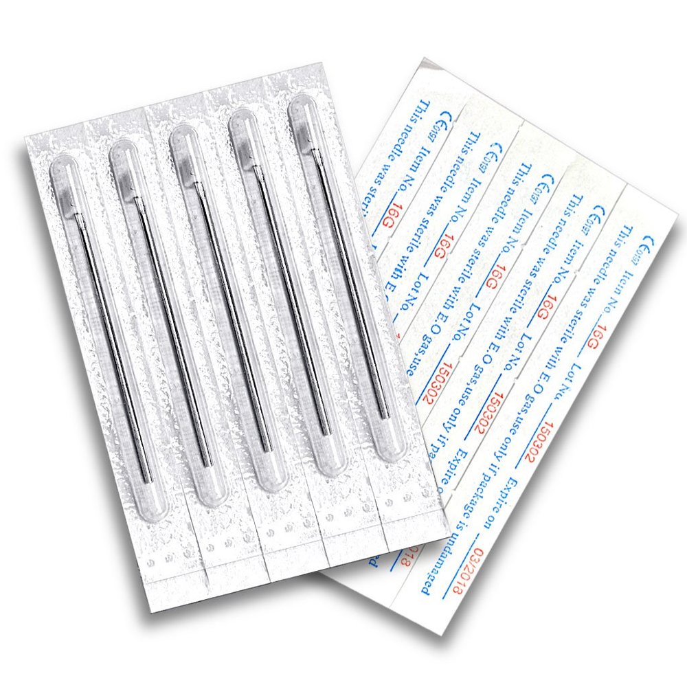 25pcs 13G Body Ear Navel Nose Lip Nipple Piercing Needles,Stainless Steel Disposable Body Piercing Hollow Needles Tool for Earring Piercing