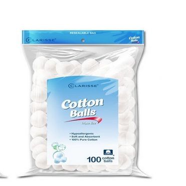Clarisse Triple Size Cotton Balls, 100 Count