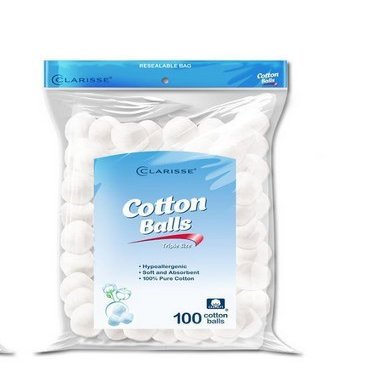 Clarisse Triple Size Cotton Balls, 100 Count