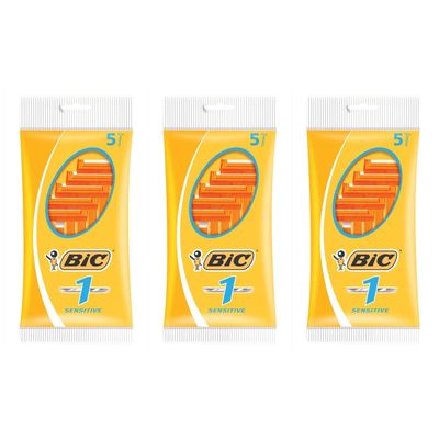 BIC Pack of 3 Packs of 5 Razor Blades No. 1-1 Blade for Sensitive Skin