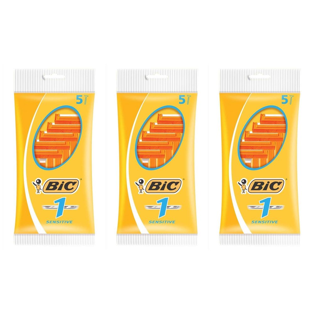 BIC Pack of 3 Packs of 5 Razor Blades No. 1-1 Blade for Sensitive Skin