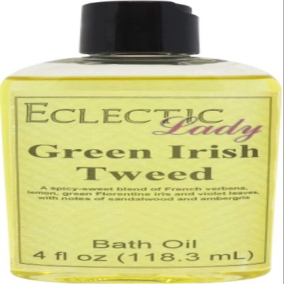 Green Irish Tweed Bath Oil, Scented Body Oil, Relaxing Bathing Oil, 4 oz