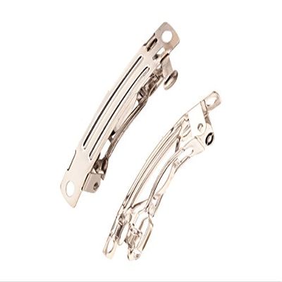 40mm Silver-Finished Barrette Sold per Pack of 10 (2pack Bundle), Save $1