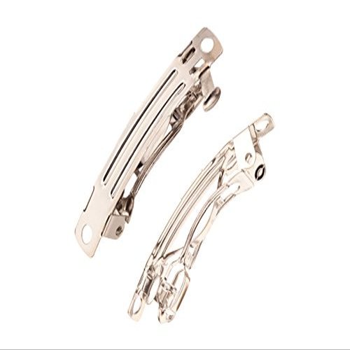 50mm Silver-Finished Barrette Sold per Pack of 10 (2pack Bundle), Save $1