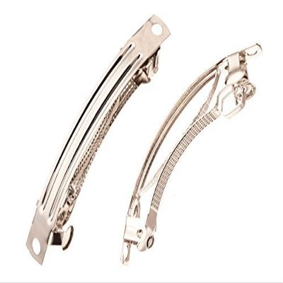 55mm Silver-Finished Barrette Sold per Pack of 10 (2pack Bundle), Save $1