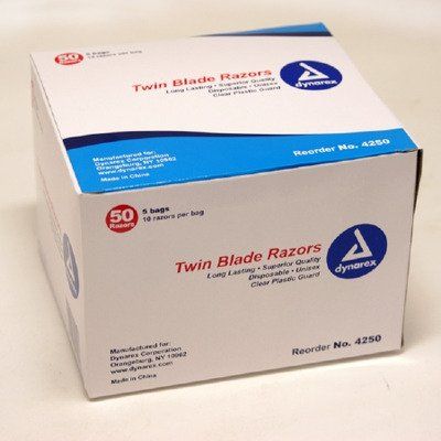 Dynarex 42501750 Twin Blade Razor 4250 Box Of 300