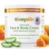 Hydrating Face Moisturizer & Body Cream with Manuka Honey Cream - Organic Face Moisturizer with Honey for Extremely Dry Skin - for Dry & Itchy Skin, Rosacea & Eczema Prone Skin 8oz view 1