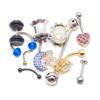 BodyJewelryOnline Randomly Picked Body Jewelry Pack [10 Pieces: Belly/Nose/Nipple/Tongue/Ear/Lip Rings], Mixed Styles/Designs, Plugs/Bars/Belly/Industrial/Acrylic/316L Surgical Steel Jewelry view 1