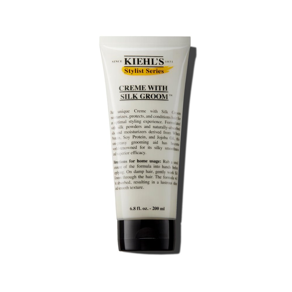 Kiehl's Crme with Silk Groom, Non-greasy Hair Styling Cream, Helps Moisturize & Smooth Hair, Adds Lustrous Shine, with Jojoba Oil, for All Hair Types - 6.8 fl oz