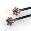 Decorative Hair Clip Pins Small Cluster Rhinestone Crystal Bobby Pin, Set of Two, Peach view 2