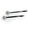 DoubleAccent Hair Jewelry Small Simulated Crystal Cluster Bobby Pins Set of Two, White view 1
