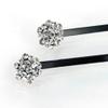 DoubleAccent Hair Jewelry Small Simulated Crystal Cluster Bobby Pins Set of Two, White view 2