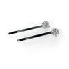 DoubleAccent Hair Jewelry Small Simulated Crystal Cluster Bobby Pins Set of Two, White view 3