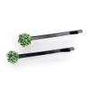 Decorative Hair Clip Pins Small Cluster Rhinestone Crystal Bobby Pin, Set of Two, Green view 1