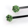 Decorative Hair Clip Pins Small Cluster Rhinestone Crystal Bobby Pin, Set of Two, Green view 2