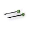 Decorative Hair Clip Pins Small Cluster Rhinestone Crystal Bobby Pin, Set of Two, Green view 3