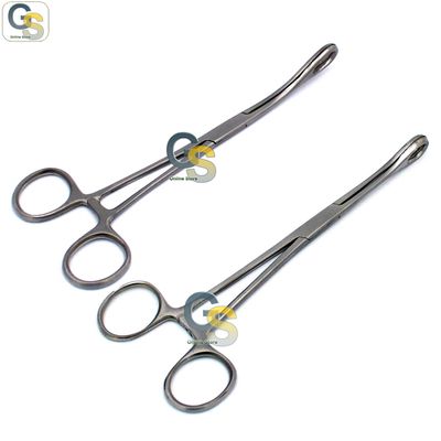 BODY PIERCING:-2 X SPONGE CLAMPS 9.5" STRAIGHT & CURVED G.S INSTRUMENTS