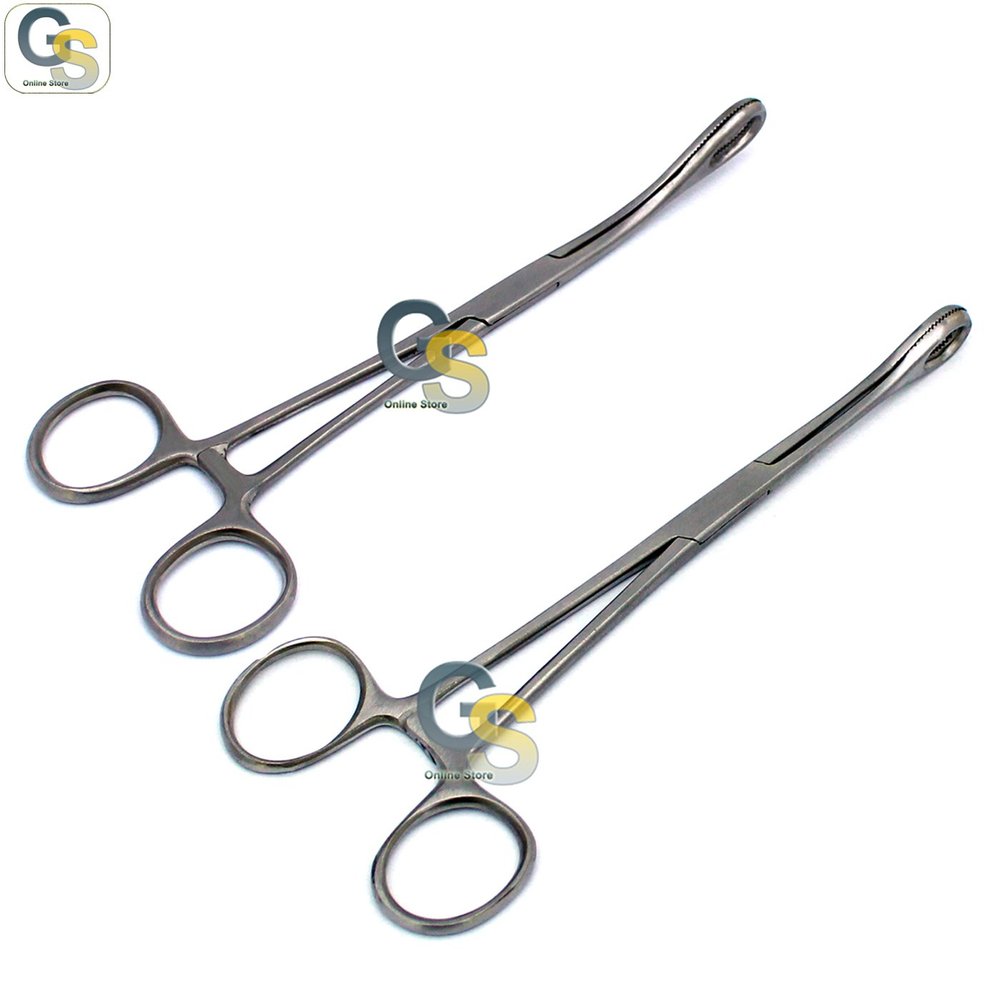BODY PIERCING:-2 X SPONGE CLAMPS 9.5" STRAIGHT & CURVED G.S INSTRUMENTS