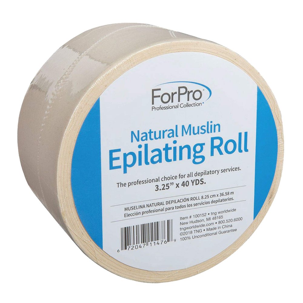 ForPro Professional Collection Natural Muslin Epilating Roll, Tear-Resistant, for Hair Removal, 3.25 W x 40 Yds