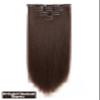 OneDor 24" Straight Full Head Premium Japanese High-Temperature Fiber Heat Resistance Hair Extensions Clip on in Hairpieces 7pcs 140g (Straight 8#-Light Chestnut Brown) view 2