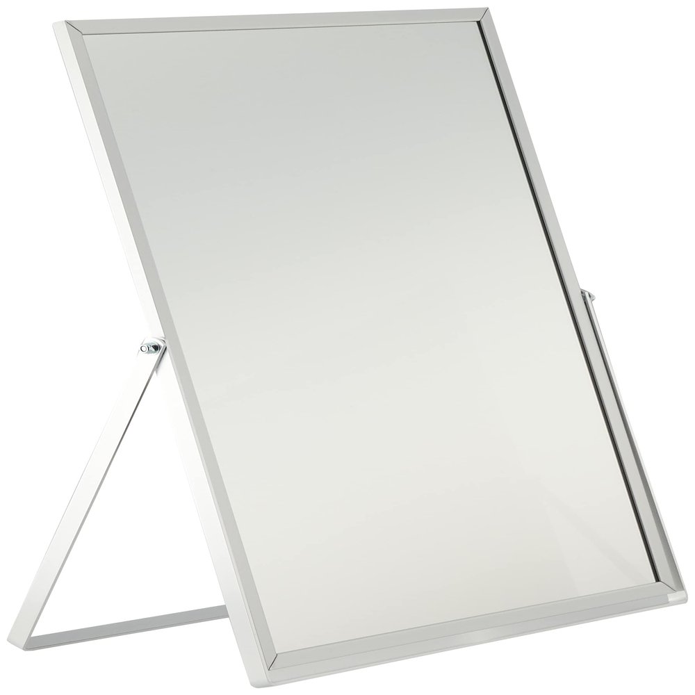  AD-605 Aluminum Tabletop Mirror, Extra Large, Easy to Read