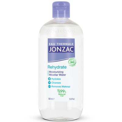 Eau Thermale Jonzac 99% Organic Micellar Water - Natural Eye & Face Makeup Remover - Hydrating With Thermal Spring Water - For Sensitive Skin - Non-Toxic - Agua Micelar Orgnica - 16.9 Fl Oz