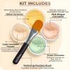 CONCEALER & CORRECTOR KIT with BRUSH (20 gram Sifter Jars) Mineral Makeup Set Bare Skin Matte Powder (Light Shade Mineral Concealer, Pink Bisque Concealer, Green Corrector, Yellow Corrector) view 2
