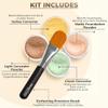 CONCEALER & CORRECTOR KIT with BRUSH (5 gram Sample Size Jars) Mineral Makeup Set Bare Skin Matte Powder (Dark Shade Mineral Concealer, Pink Bisque Concealer, Green Corrector, Yellow Corrector) view 2