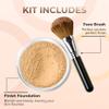 FOUNDATION with FLAWLESS FACE BRUSH Mineral Makeup (BEIGE) Matte Natural Loose Powder Bare Skin Cosmetics Full Coverage Long Lasting All Skin Types SPF 18 view 2