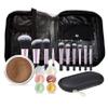 19 pc STARTER KIT w/BRUSHES & CASE (COCOA) Mineral Makeup Foundation Blush Bronzer Illuminating Veil Set Bare Skin Matte Powder view 1
