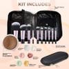 19 pc STARTER KIT w/BRUSHES & CASE (COCOA) Mineral Makeup Foundation Blush Bronzer Illuminating Veil Set Bare Skin Matte Powder view 2