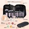 19 pc STARTER KIT w/BRUSHES & CASE (PINK BISQUE) Mineral Makeup Foundation Blush Bronzer Illuminating Veil Set Bare Skin Matte Powder view 2