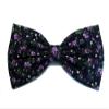 Floral Print Collection Hairbows-alligator Clip, Barrette, Headband (Dark Purple, Barrette) view 1