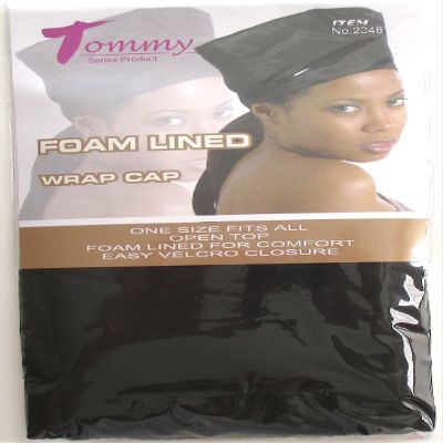 EVERYTHING ELSE Foam Lined Wrap Cap Large Black Afro Black People Hair 2048