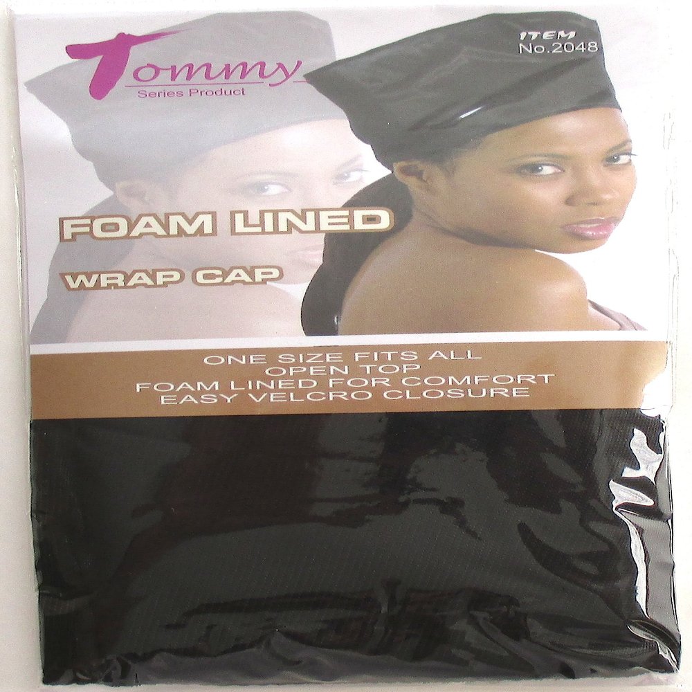 EVERYTHING ELSE Foam Lined Wrap Cap Large Black Afro Black People Hair 2048