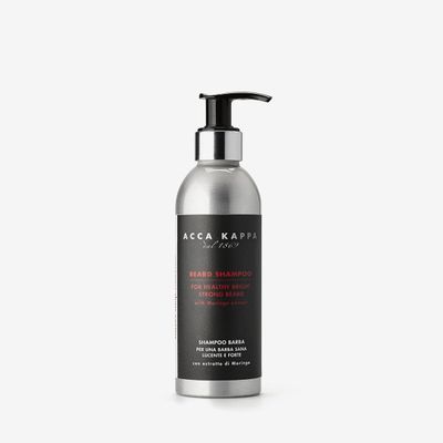 Acca Kappa Barber Shop Collection Beard Shampoo Purifying Daily Cleanser with Moringa and Argan Oil